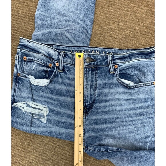 American Eagle Jeans Mens 34x32 Athletic Tapered Airflex+ Distressed Y2K Denim - Picture 5 of 11